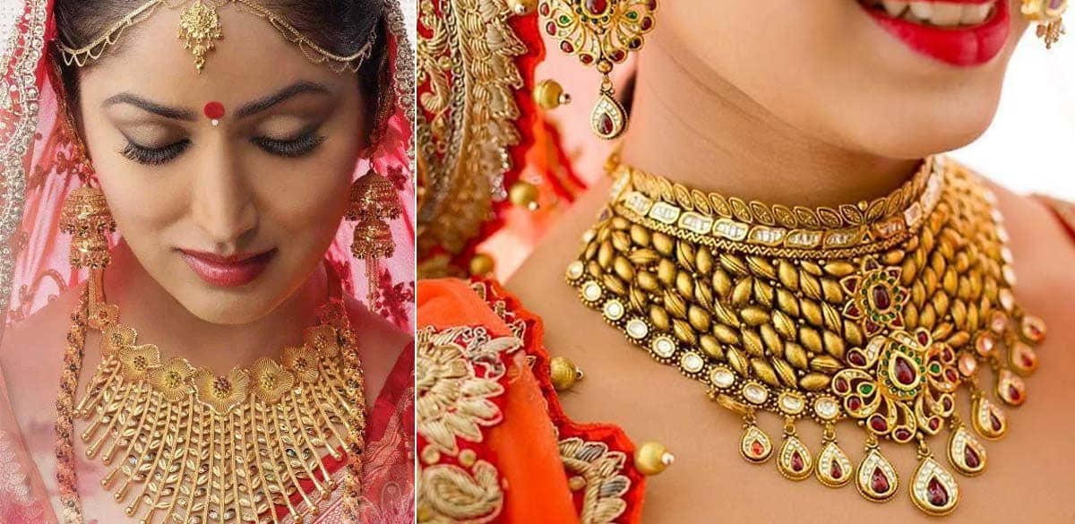 latest gold jewellery designs for wedding